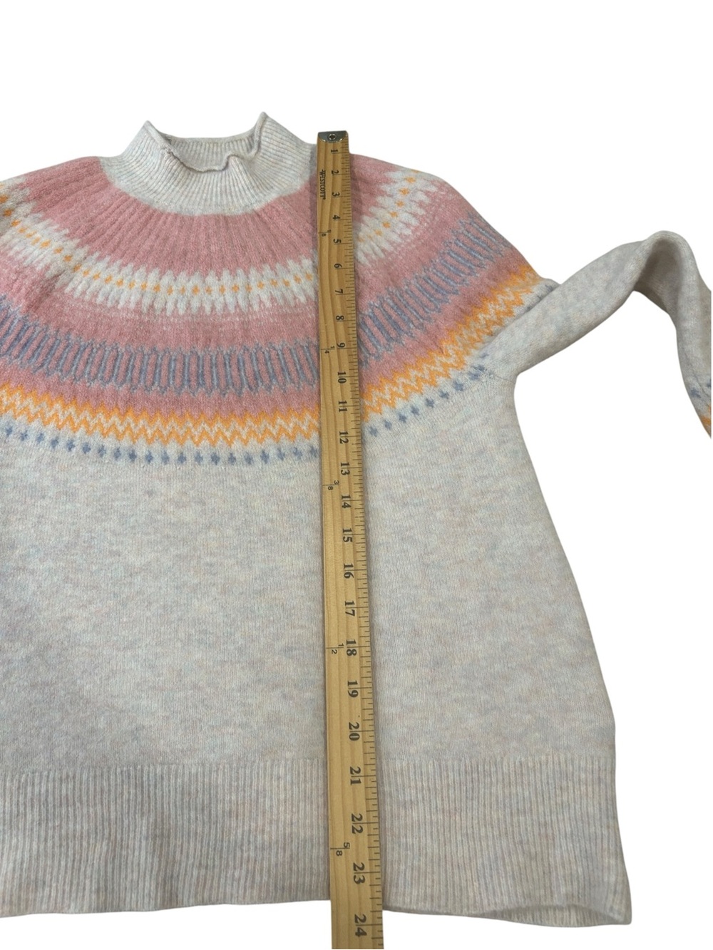 J.Crew Fair Isle Merino Wool Alpaca Blend Sweater Womens Small Soft tan multi - Picture 6 of 16